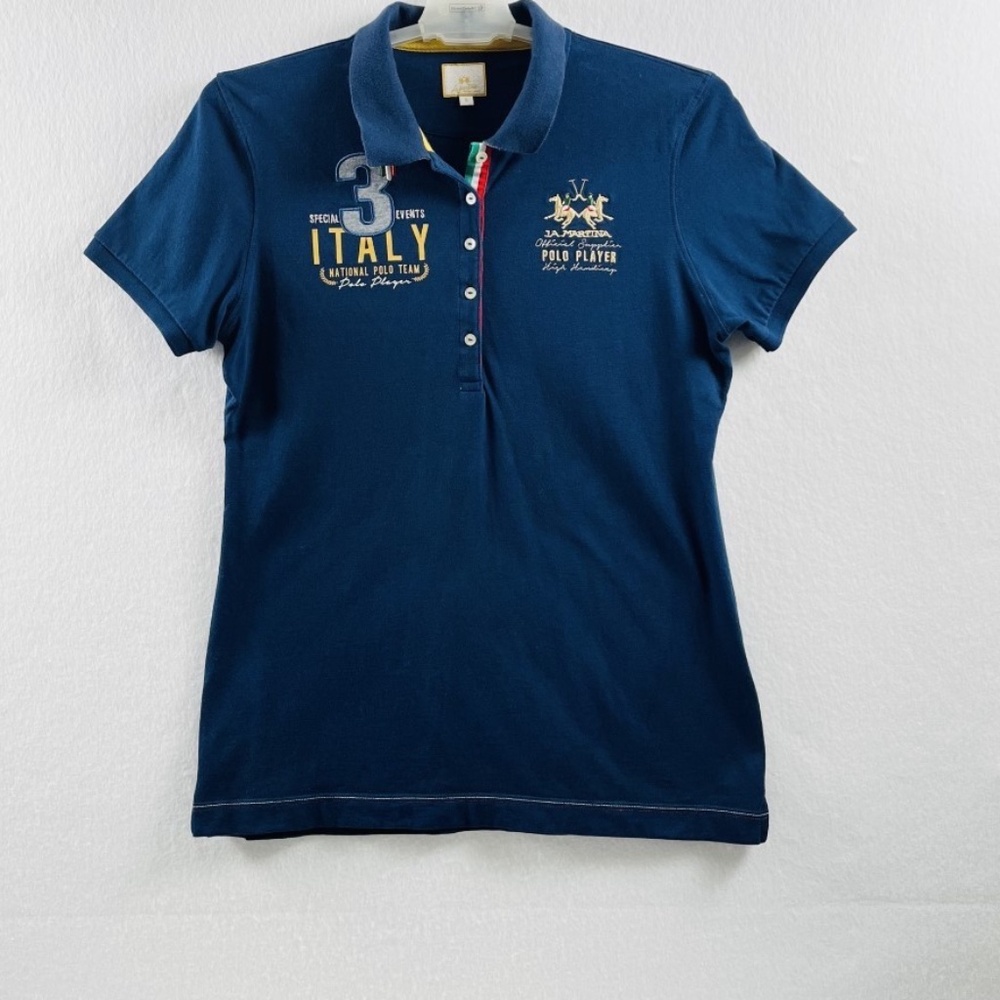 La Martina Special Events Navy Blue Italy National Polo Team Player Shirt